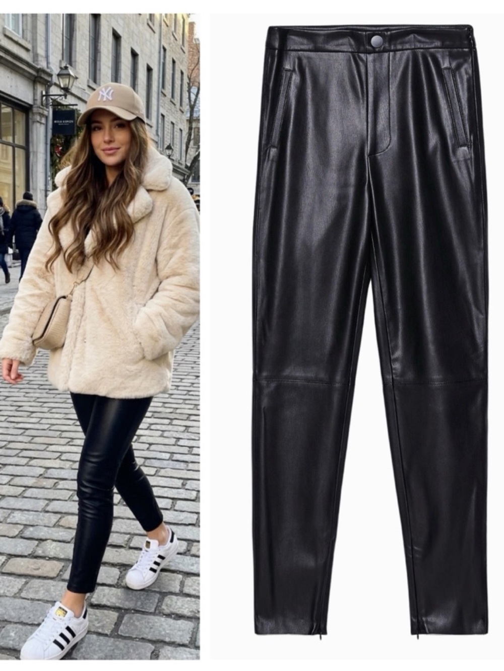 ZARA high rise faux leather leggings